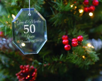 Wedding Anniversary Gift - Anniversary Ornament - Christmas Tree Decoration - Wife Gift - Xmas Present - Gift for Parents - Grandparent Gift