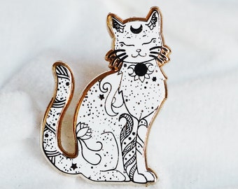 Artemis Enamel Pin, Celestial Enamel Pin, Lapel Pin, Star Enamel Pin, Cat Enamel Pin, Sailor Moon Enamel Pin