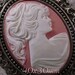40x30mm Cameo - White/Pink - Girl with Ponytail - 1pc : sku 05.21.11.36 - N18