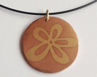 Pendant Mixed Metals Copper and Bronze - H179