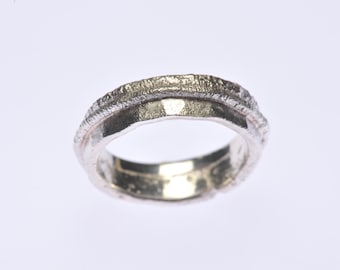 OOAK, fused, reticulated silver ring