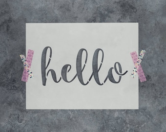 Hello Stencil - Reusable DIY Craft Sign Stencils of the Word "Hello" - Great for Walls and Home Decor