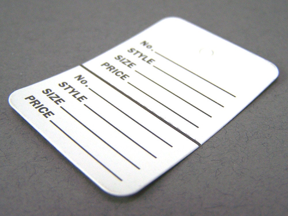 Perforated Price Tags 1000 Small White Price Tags