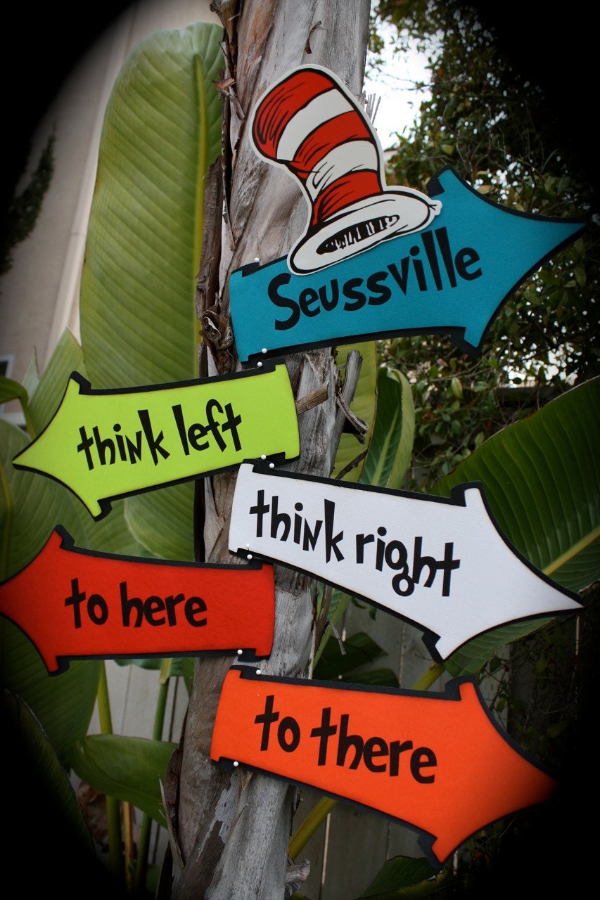 DR. SEUSS/Cat in the Hat...Whimsical directional SIGNS