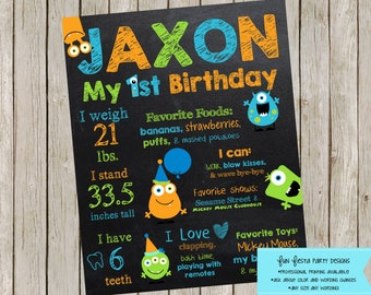 Little Monster chalkboard poster