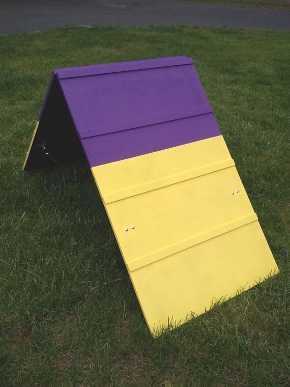 Dog Agility Equipment Mini AFrame Purple and Yellow As