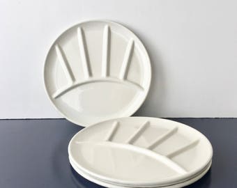 vintage enamel fondue plates white metal sushi set of 4