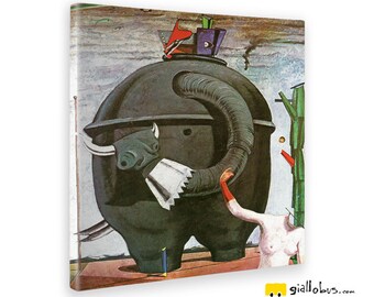 Canvas paintings Canvas-Max Ernst-the Elephant celebrities-yellow BUS