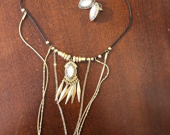 Choker with matching earrings