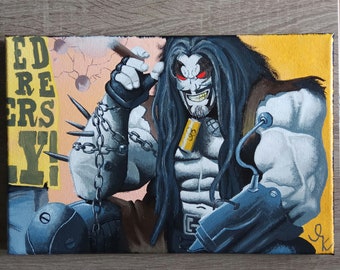 Lobo Portrait | Acrylic painting on canvas A4 | DC Comics