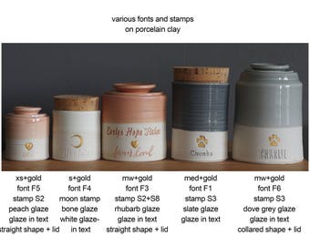Info: various fonts on several urn sizes. Urn needs to be purchased also.