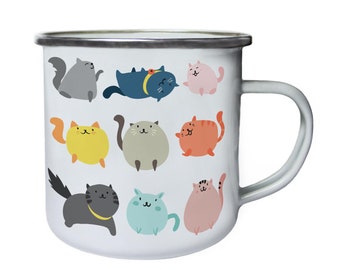 Cute Cats Cat Lovers Retro,Tin, Enamel 10oz Mug b247e
