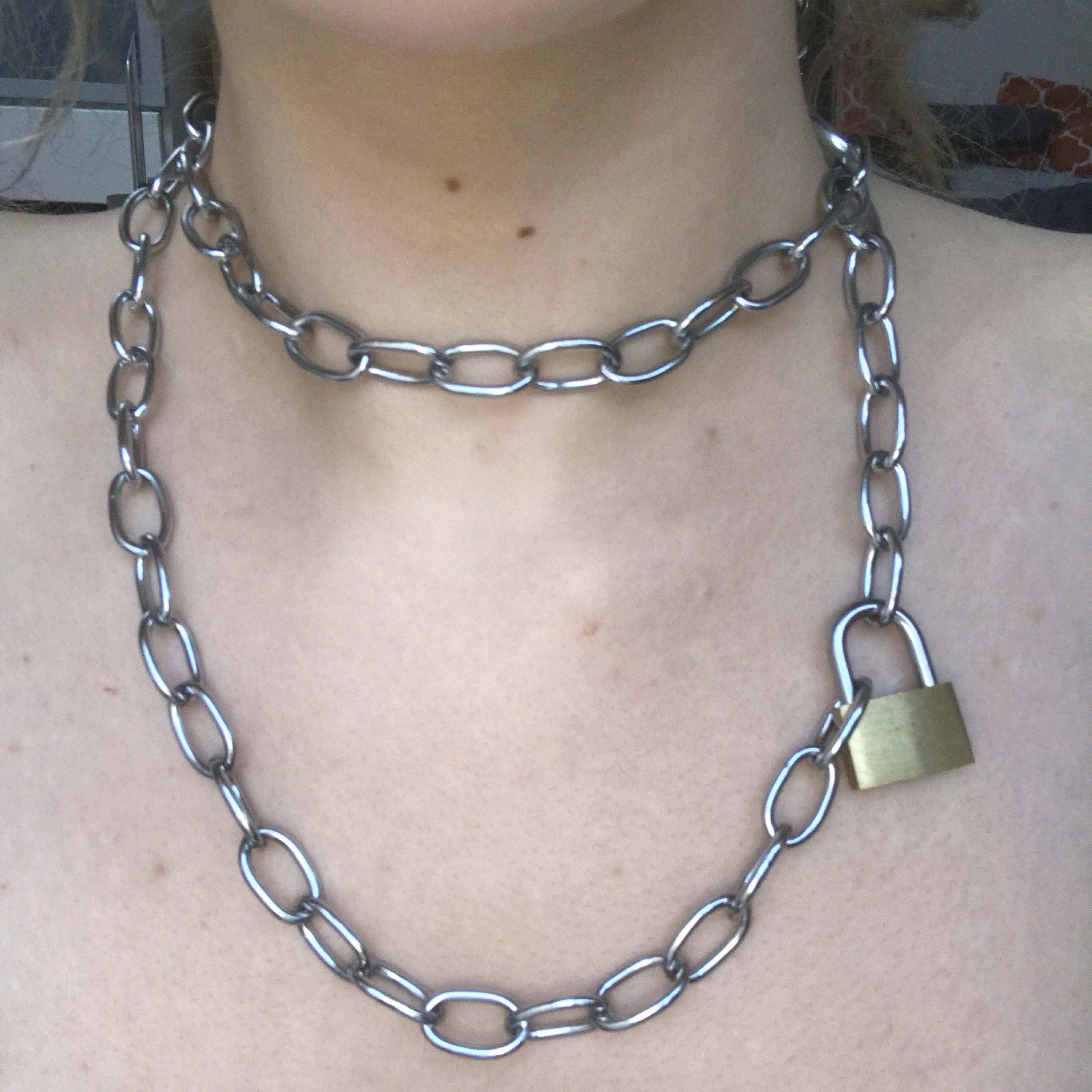 Padlock Double Chain Necklace