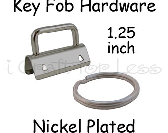5 Key Fob Hardware with Key Rings Sets - 1.25 Inch (32 mm) - Plus Instructions - SEE COUPON