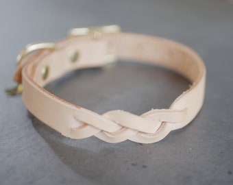 Q3 collar, leather dog collar, braided dog collar, braided leather collar, leather cat collar, pet collar, leather collar, braided leather