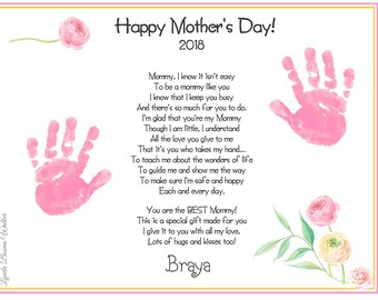 A Mommy Like You Handprints Poem Mother's Day Gift for