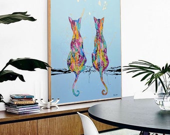 Cat Painting Large Cat Canvas Art Cat Acrylic Painting Cat Painting On Canvas Cat Painting Original Acrylic Painting Animal Cat Painting