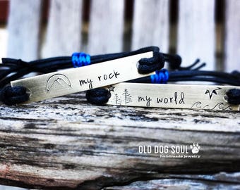 2 Hand stamped personalized friendship, custom hand stamped bracelet- Listing is for 2 bracelets