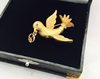 Vintage Peace Dove Brooch