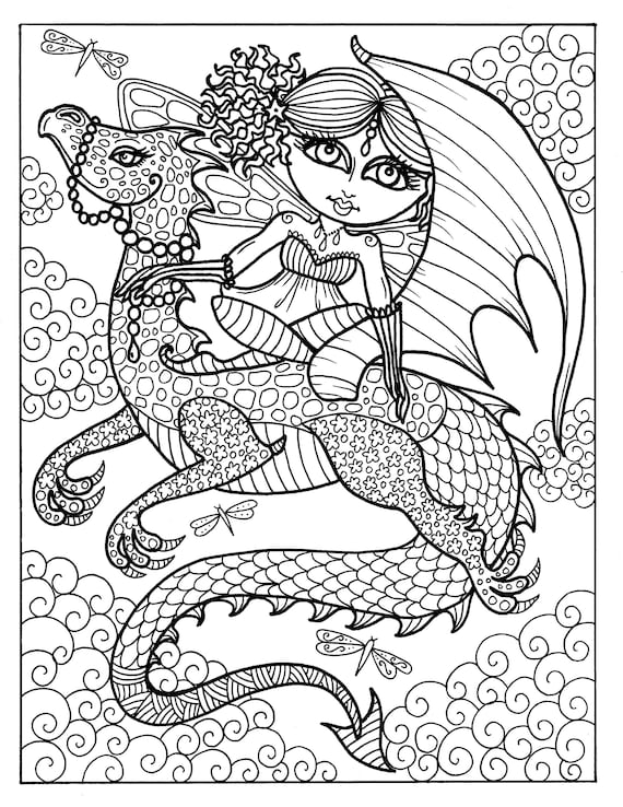 Coloring page | Dragon coloring page, Coloring book art, Horse coloring ...