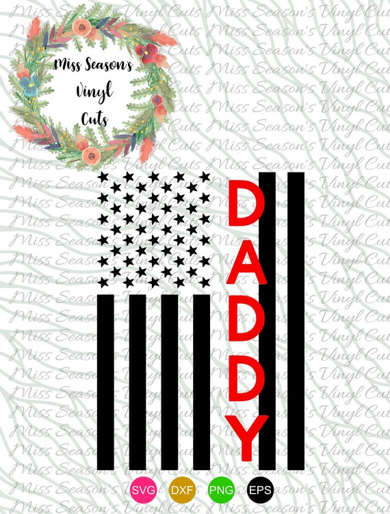 Download Firefighter Line Flag Daddy American Flag SVG DXF EPS Cut