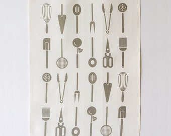 Linen Tea Towel - Cool Tools - Slate