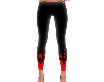 Lava Black Leggings, Polyester and Spandex, Printed Leggings for Women