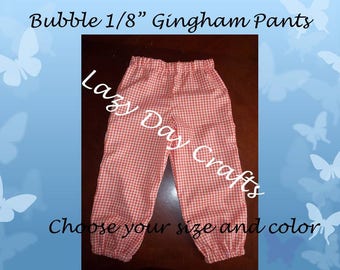 Bubbled 1/8" Lightweight Gingham Check Pants - Toddler Sizes 12 months to 5T