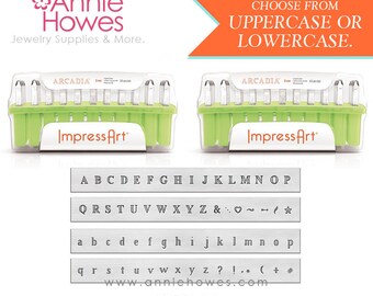 Metal Stamp Set. Impressart Alphabet Stamp Set - 3mm metal stamps - Arcadia Uppercase or Lowercase Set