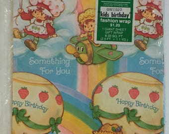 Vintage Strawberry Shortcake Wrapping Paper American Greetings
