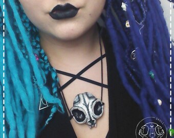 cat skull necklace creepy cute