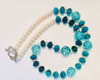 Aquamarine and Pearl Necklace