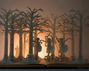 Three Fairies - Book Sculpture - Book Art - Made to Order