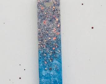 Resin Necklace Pendant, Glitter, Opal