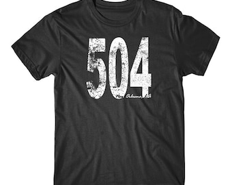 Vintage Style New Orleans Area Code 504 T-Shirt