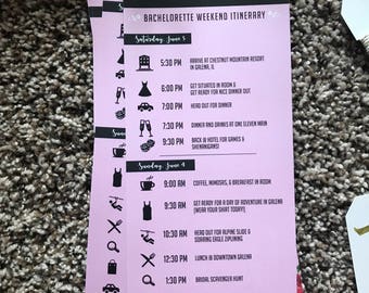 Personalized Bachelorette Party Itinerary