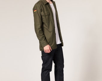 New 1980s German army olive military shirt khaki jacket Bundeswehr old stock unissued