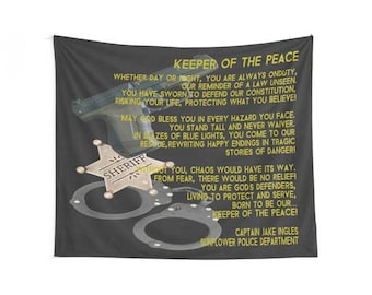 Personalized Sheriff Wall Tapestry, Sheriff Gift, Personalized Sheriff Gift, Sheriff Banner, Sheriff Gift, Personalized Sheriff Wall Decor