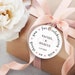 Printable Wedding Favor Tags ~ Editable PDF Heart DIY Gift Labels ~ Instant Download ~ 2-Inch Round Thank You, Pink Heart Arrow