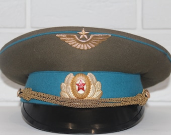 Military cap, Soviet army hat, Officer's cap, Russian cap,USSR hat, Soviet union, Vintage military hat USSR