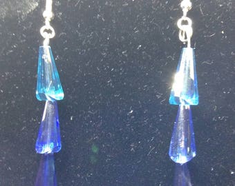 Blue Ombre Beaded Earrings