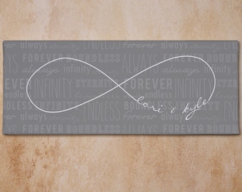 Personalized Infinity Symbol Wall Canvas Print Gift For Couple Art Personalized Infinity Symbol Wall Canvas Print Gift For Couple Art