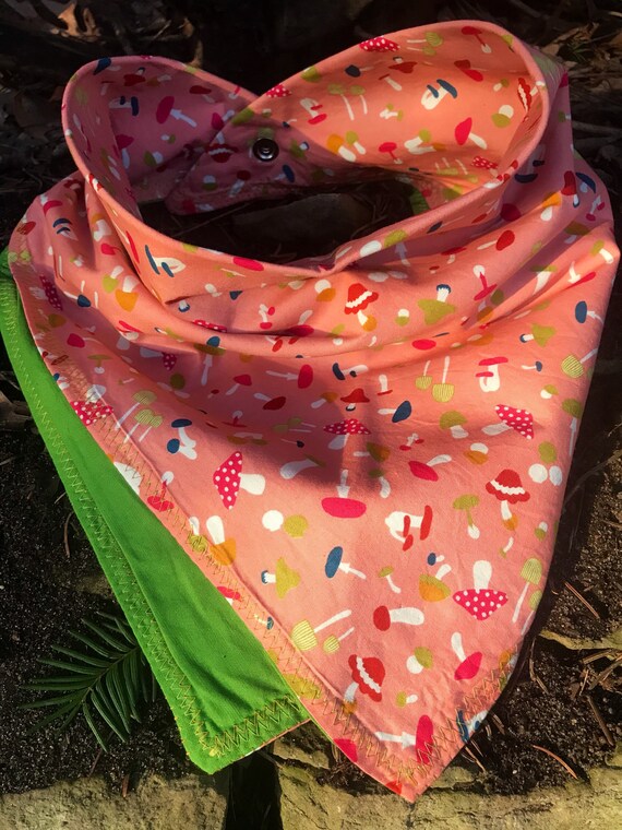 READY to SHIP-Kawaii TOADSTOOL Mushroom Bandana-Unisex Snapback Bandana-100% Cotton-Imported Mushroom Fabric From Japan