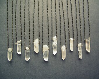 Raw Crystal Necklace - Raw Quartz Necklace - Quartz Crystal Pendant - Clear Quartz Necklace - Quartz Jewelry - Boho Crystal Jewelry
