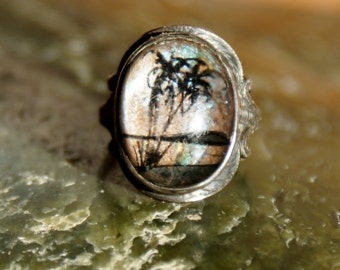 50's Painted Butterfly Wing Ring