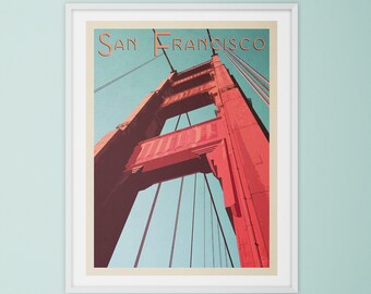 Golden Gate Bridge, San Francisco. Giclee travel art print