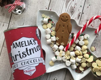 Luxury Christmas Hot Chocolate in a Personalised Tin Can