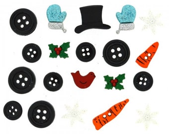 Dress It Up Buttons - Build A Snowman