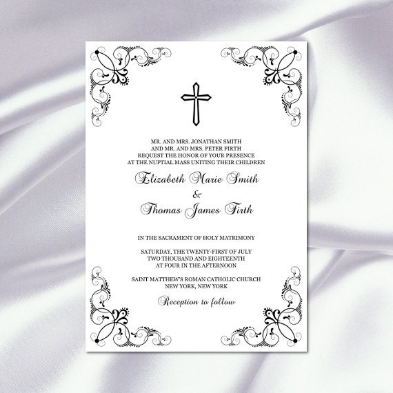 Catholic Wedding Invitation Templates