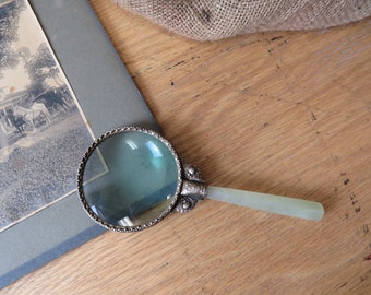 Vintage Quartz Handled Ornate Magnifying Glass